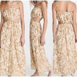 Revolve Faithfull the Brand Celina Tie Dye Midi Dress Stone Cutout Sundress 12